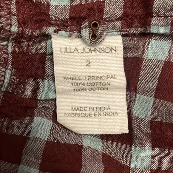 Ulla Johnson Long Sleeve Mini Dress Purple Plaid Size 2 Retails $425 - Picture 7 of 12